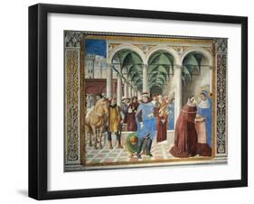 St. Augustine Arriving in Milan, Detail from Stories of St. Augustine, 1465-Benozzo Gozzoli-Framed Giclee Print