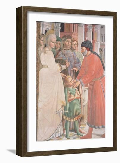 St. Augustine as a Boy, from the Life of St. Augustine-Benozzo di Lese di Sandro Gozzoli-Framed Giclee Print