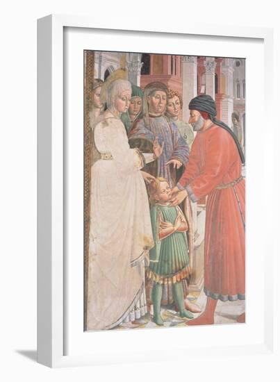 St. Augustine as a Boy, from the Life of St. Augustine-Benozzo di Lese di Sandro Gozzoli-Framed Giclee Print