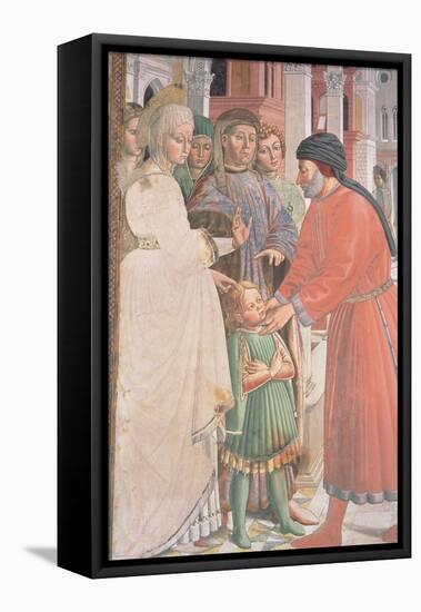 St. Augustine as a Boy, from the Life of St. Augustine-Benozzo di Lese di Sandro Gozzoli-Framed Stretched Canvas