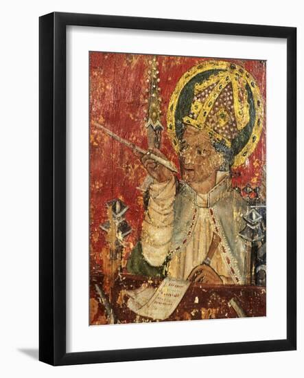 St. Augustine, Bishop of Hippo, Detail of the Pulpit, Church of St. Margaret, Burnham Norton,…-null-Framed Giclee Print