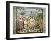 St. Augustine Departing Rome for Milan, Stories of St. Augustine, 1465-Benozzo Gozzoli-Framed Giclee Print