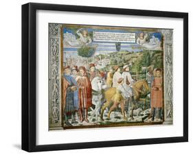 St. Augustine Departing Rome for Milan, Stories of St. Augustine, 1465-Benozzo Gozzoli-Framed Giclee Print