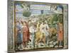 St. Augustine Departing Rome for Milan, Stories of St. Augustine, 1465-Benozzo Gozzoli-Mounted Giclee Print