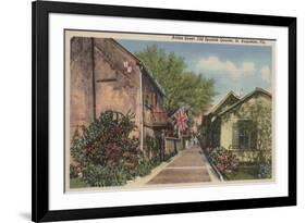 St. Augustine, FL - Aviles St. in Old Spanish Quarter-Lantern Press-Framed Premium Giclee Print