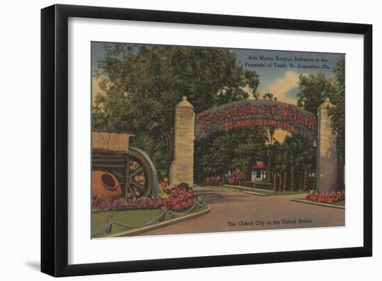St. Augustine, FL - Fountain of Youth Entrance View-Lantern Press-Framed Art Print