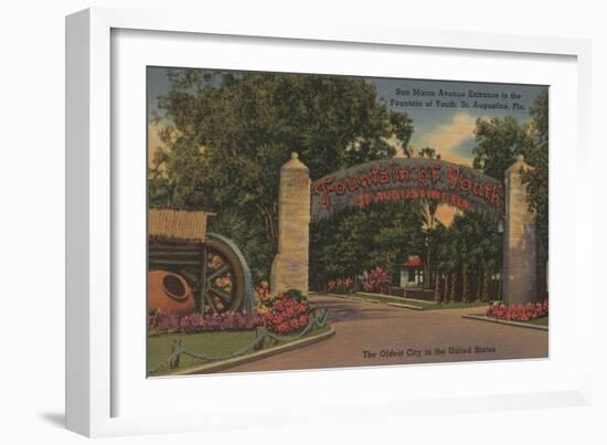 St. Augustine, FL - Fountain of Youth Entrance View-Lantern Press-Framed Art Print