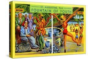 St. Augustine FL. Fountain Of Youth-Curt Teich & Company-Stretched Canvas