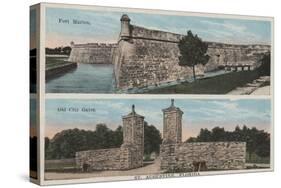St. Augustine, FL - View of Ft. Marion & City Gates-Lantern Press-Stretched Canvas