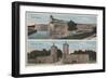 St. Augustine, FL - View of Ft. Marion & City Gates-Lantern Press-Framed Art Print