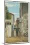 St. Augustine, FL - View of Treasury Street & Man-Lantern Press-Mounted Art Print