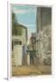 St. Augustine, FL - View of Treasury Street & Man-Lantern Press-Framed Art Print