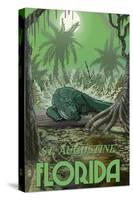 St. Augustine, Florida - Alligator in Swamp-Lantern Press-Stretched Canvas