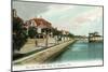 St. Augustine, Florida - Bay Street View of the Sea Wall-Lantern Press-Mounted Art Print