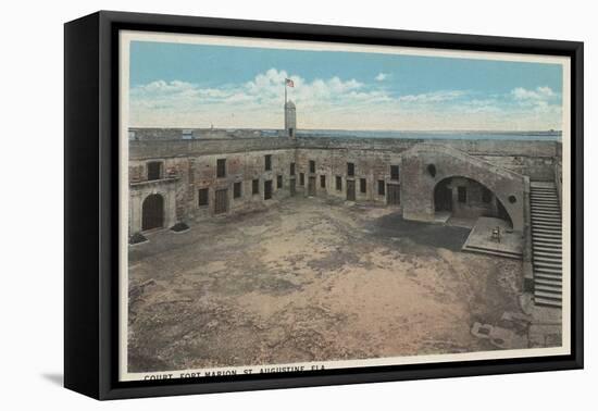 St. Augustine, Florida - Bird's Eye of Ft. Marion Ct.-Lantern Press-Framed Stretched Canvas