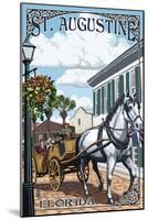 St. Augustine, Florida - Carriage Scene-Lantern Press-Mounted Art Print