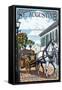 St. Augustine, Florida - Carriage Scene-Lantern Press-Framed Stretched Canvas