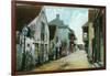 St. Augustine, Florida - Charlotte Street Scene-Lantern Press-Framed Art Print