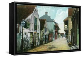 St. Augustine, Florida - Charlotte Street Scene-Lantern Press-Framed Stretched Canvas