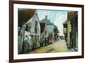 St. Augustine, Florida - Charlotte Street Scene-Lantern Press-Framed Art Print