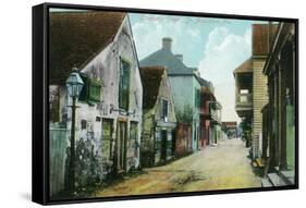 St. Augustine, Florida - Charlotte Street Scene-Lantern Press-Framed Stretched Canvas