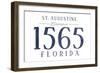 St. Augustine, Florida - Established Date (Blue)-Lantern Press-Framed Art Print