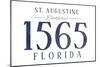 St. Augustine, Florida - Established Date (Blue)-Lantern Press-Mounted Art Print