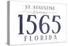 St. Augustine, Florida - Established Date (Blue)-Lantern Press-Stretched Canvas