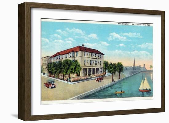 St. Augustine, Florida - Exterior View of the Bennett-Lantern Press-Framed Art Print