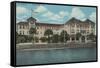 St. Augustine, Florida - Exterior View of the Monson-Lantern Press-Framed Stretched Canvas