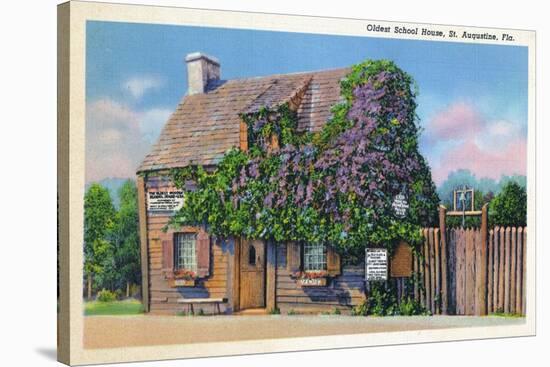 St. Augustine, Florida, Exterior View of the Oldest Schoolhouse-Lantern Press-Stretched Canvas