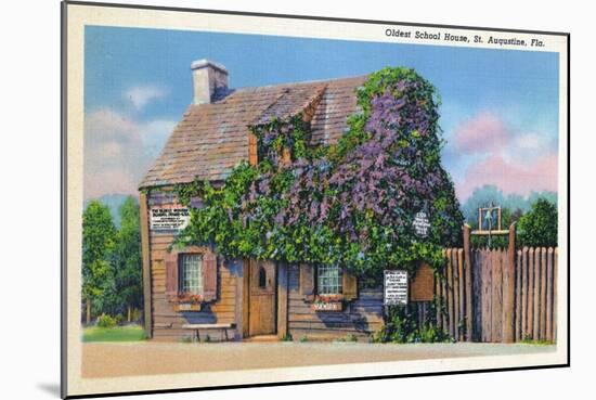 St. Augustine, Florida, Exterior View of the Oldest Schoolhouse-Lantern Press-Mounted Art Print