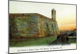 St. Augustine, Florida - Fort Marion Mortar and Watchtower-Lantern Press-Mounted Art Print