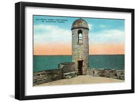 St. Augustine, Florida - Fort Marion Old Watchtower Scene-Lantern Press-Framed Art Print