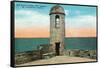 St. Augustine, Florida - Fort Marion Old Watchtower Scene-Lantern Press-Framed Stretched Canvas