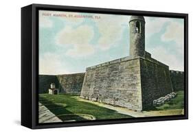 St. Augustine, Florida - Fort Marion Scene-Lantern Press-Framed Stretched Canvas