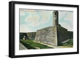 St. Augustine, Florida - Fort Marion Scene-Lantern Press-Framed Art Print