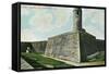 St. Augustine, Florida - Fort Marion Scene-Lantern Press-Framed Stretched Canvas