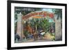 St. Augustine, Florida - Fountain of Youth Entrance Scene-Lantern Press-Framed Art Print