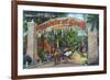 St. Augustine, Florida - Fountain of Youth Entrance Scene-Lantern Press-Framed Premium Giclee Print