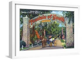 St. Augustine, Florida - Fountain of Youth Entrance Scene-Lantern Press-Framed Art Print
