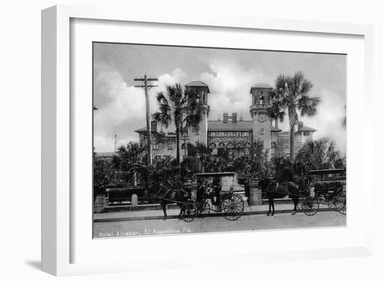 St. Augustine, Florida - Hotel Alcazar Front Entrance View-Lantern Press-Framed Art Print