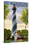 St. Augustine, Florida Lighthouse-Lantern Press-Stretched Canvas