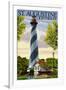 St. Augustine, Florida Lighthouse-Lantern Press-Framed Art Print