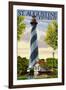 St. Augustine, Florida Lighthouse-Lantern Press-Framed Art Print