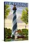 St. Augustine, Florida Lighthouse-Lantern Press-Stretched Canvas