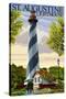 St. Augustine, Florida Lighthouse-Lantern Press-Stretched Canvas