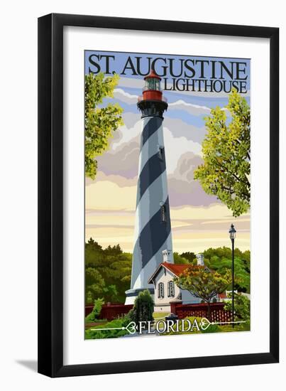 St. Augustine, Florida Lighthouse-Lantern Press-Framed Art Print