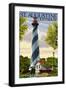 St. Augustine, Florida Lighthouse-Lantern Press-Framed Art Print