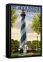 St. Augustine, Florida Lighthouse-Lantern Press-Framed Stretched Canvas